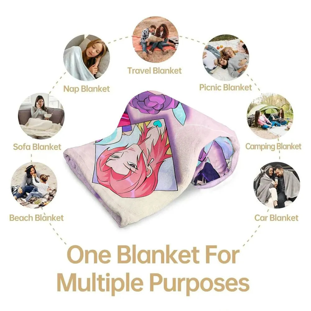 K-POP Demon Hunters Anime Characters Multipurpose Throw Blanket