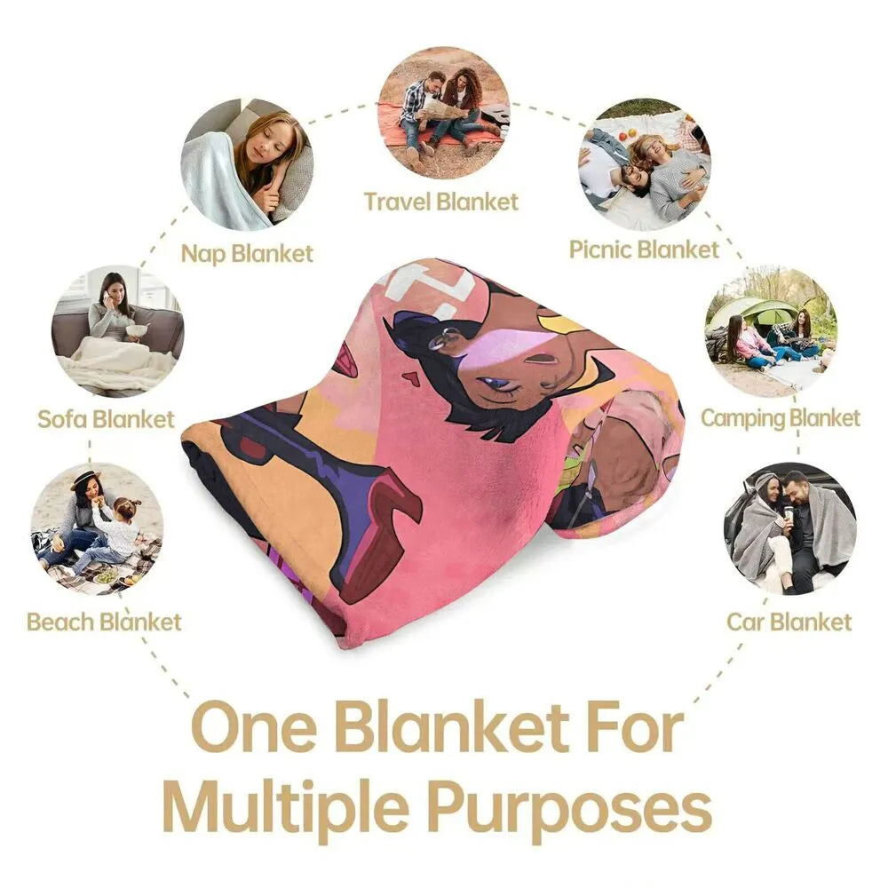 K-POP Demon Hunters Anime Characters Multipurpose Throw Blanket