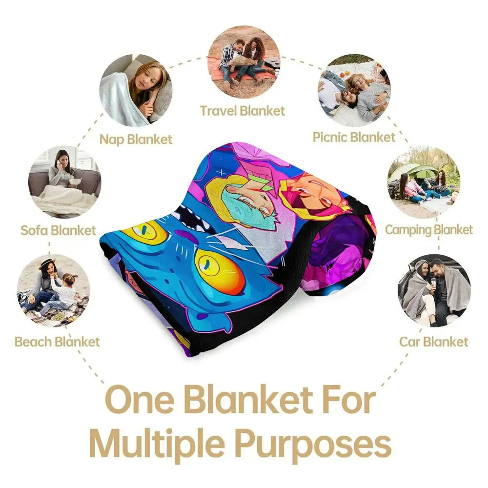K-POP Demon Hunters Anime Characters Multipurpose Throw Blanket