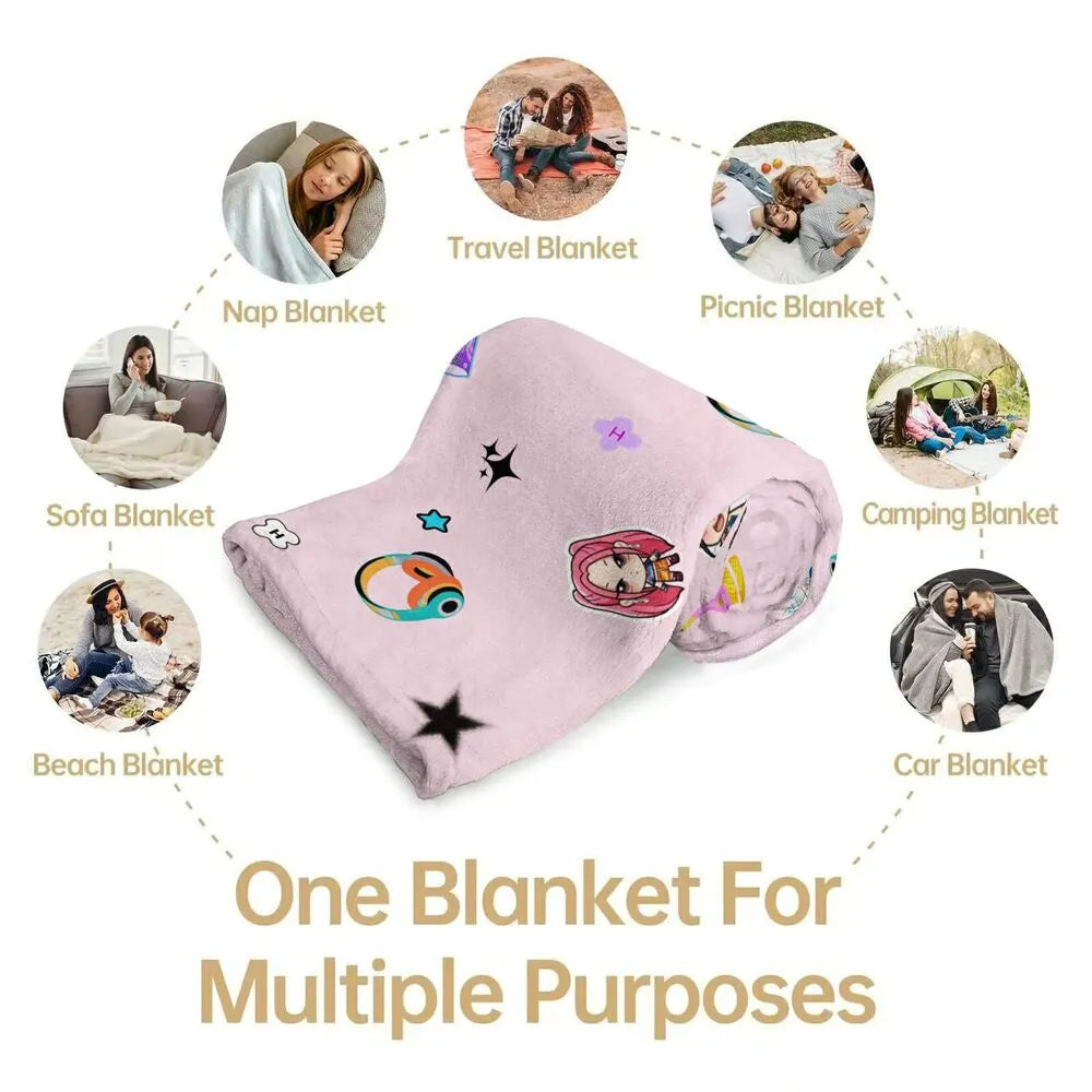 K-POP Demon Hunters Anime Characters Multipurpose Throw Blanket