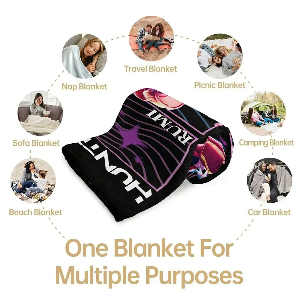 K-POP Demon Hunters Anime Characters Multipurpose Throw Blanket