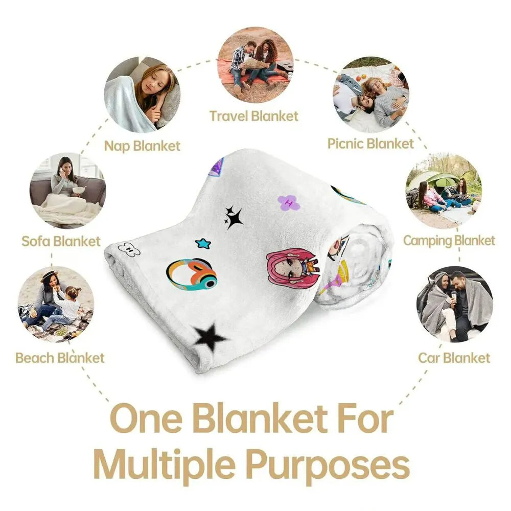 K-POP Demon Hunters Anime Characters Multipurpose Throw Blanket