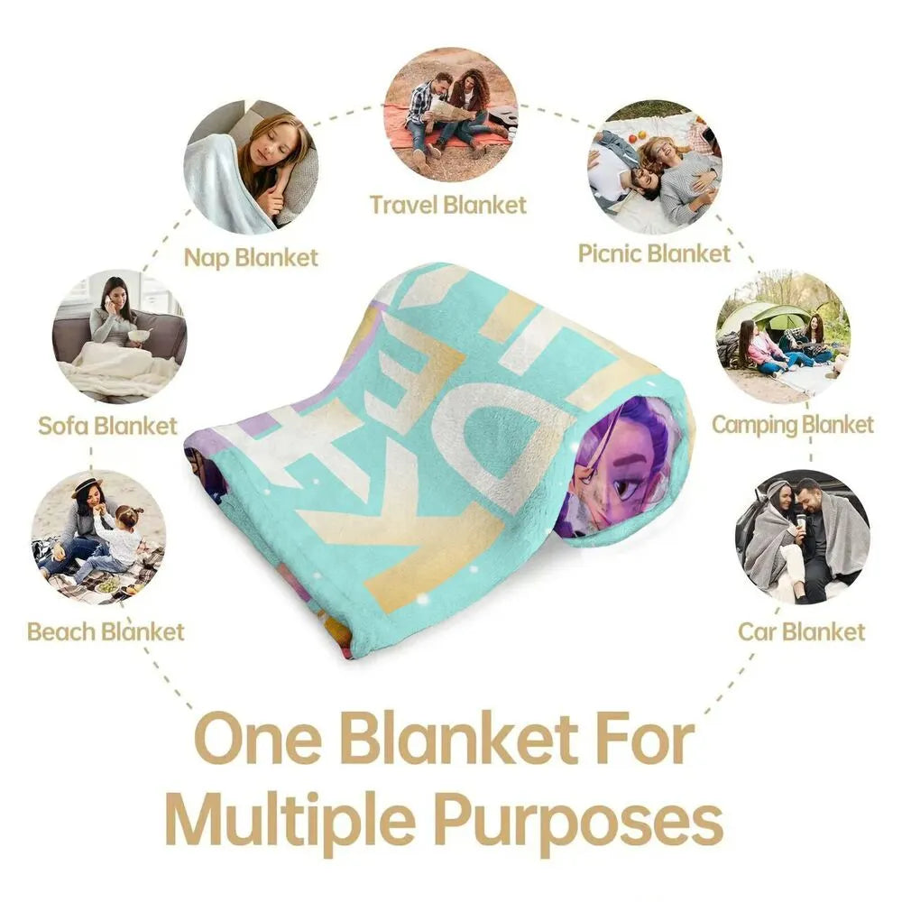 K-POP Demon Hunters Anime Characters Multipurpose Throw Blanket