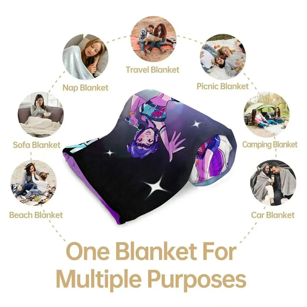 K-POP Demon Hunters Anime Characters Multipurpose Throw Blanket