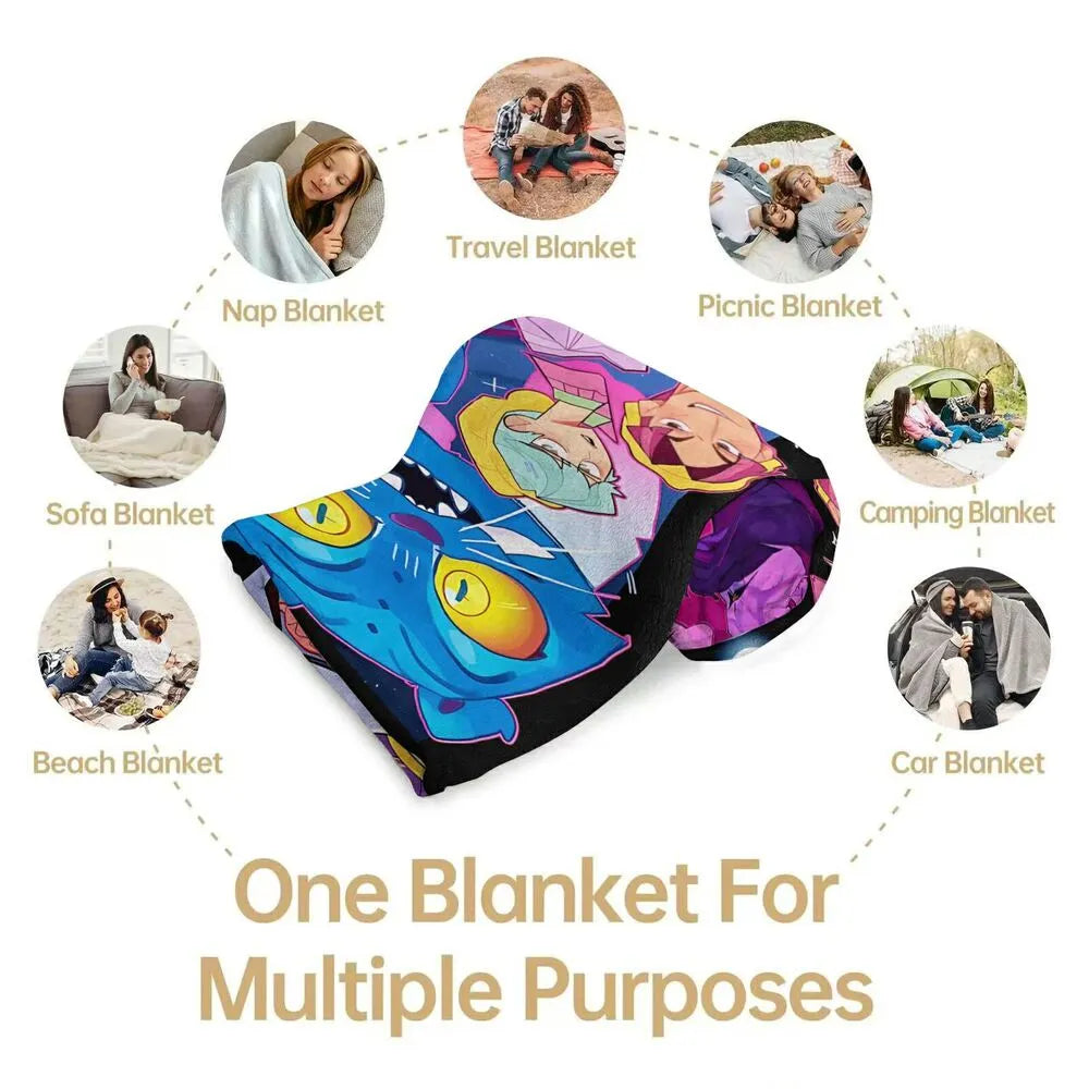 K-POP Demon Hunters Anime Characters Multipurpose Throw Blanket