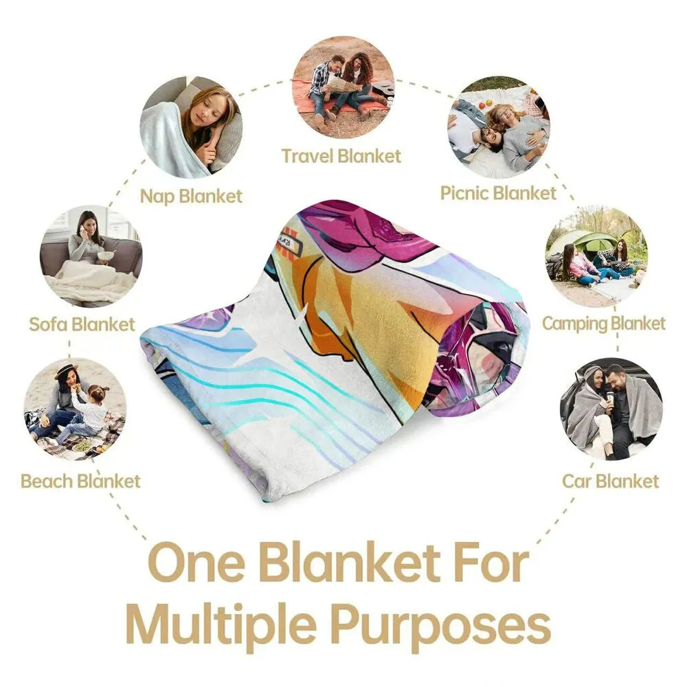 K-POP Demon Hunters Anime Characters Multipurpose Throw Blanket