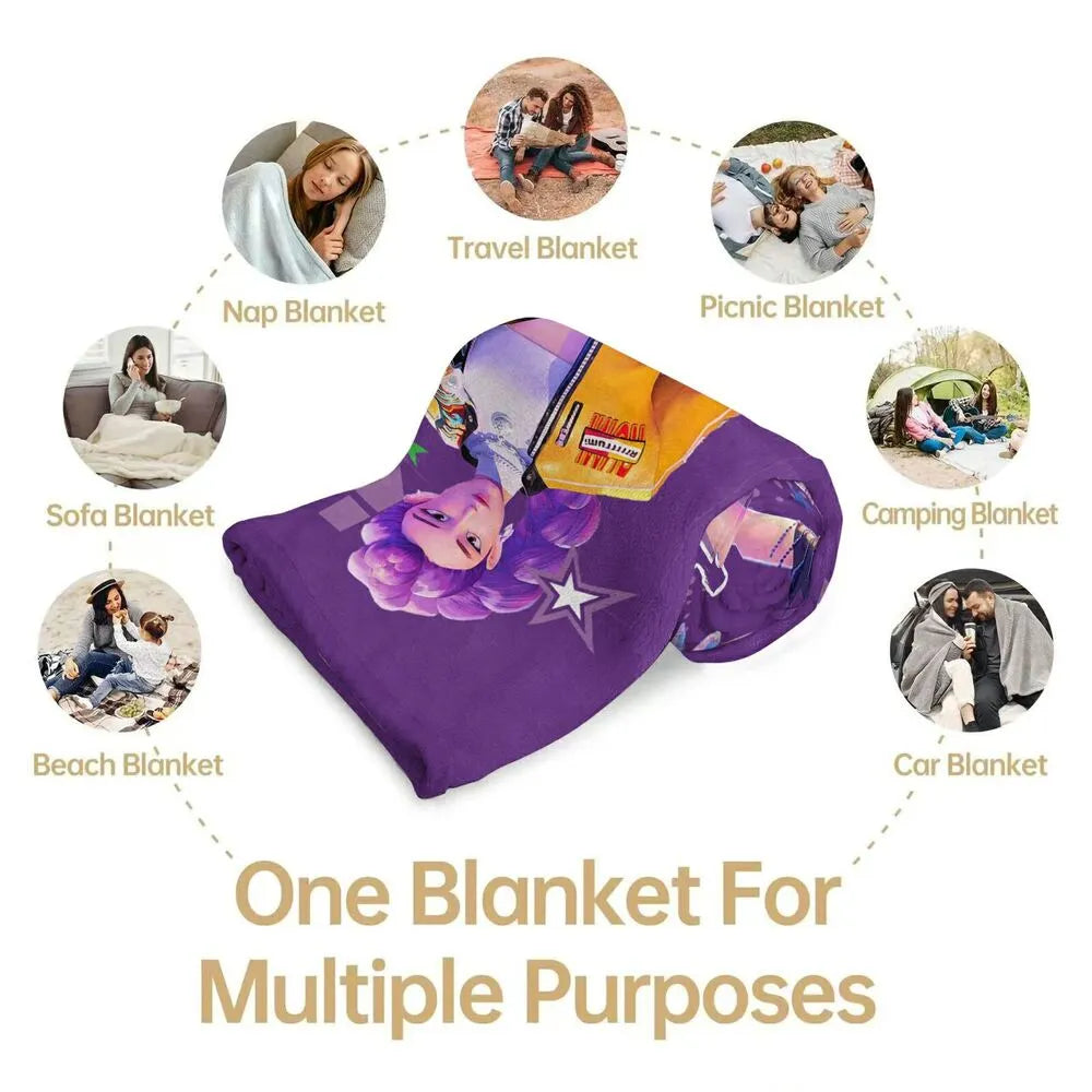 K-POP Demon Hunters Anime Characters Multipurpose Throw Blanket