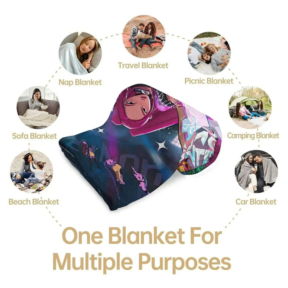 K-POP Demon Hunters Anime Characters Multipurpose Throw Blanket