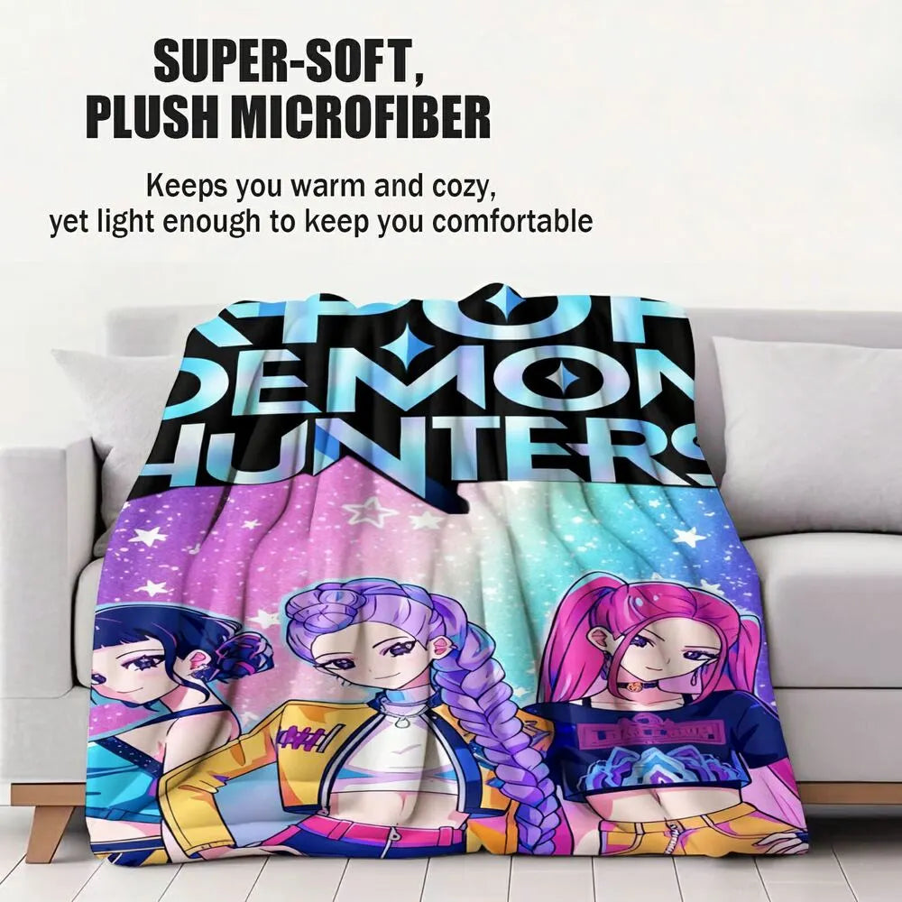K-POP Demon Hunters Anime Characters Multipurpose Throw Blanket