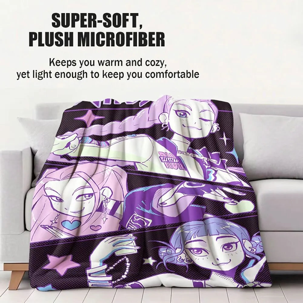 K-POP Demon Hunters Anime Characters Multipurpose Throw Blanket