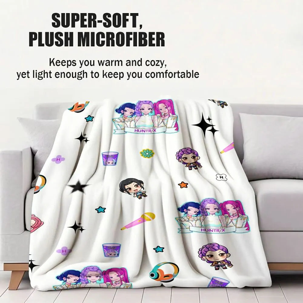 K-POP Demon Hunters Anime Characters Multipurpose Throw Blanket