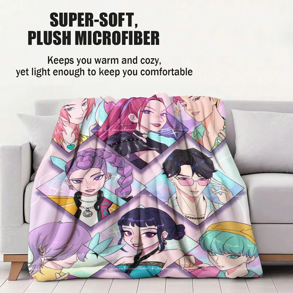 K-POP Demon Hunters Anime Characters Multipurpose Throw Blanket