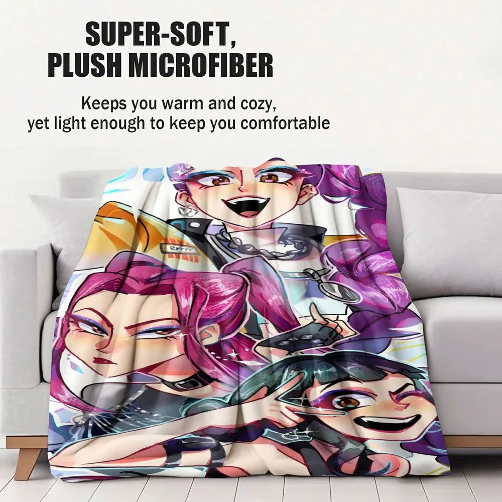K-POP Demon Hunters Anime Characters Multipurpose Throw Blanket