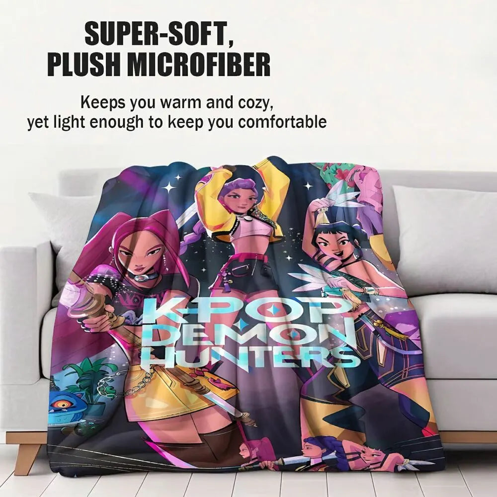 K-POP Demon Hunters Anime Characters Multipurpose Throw Blanket