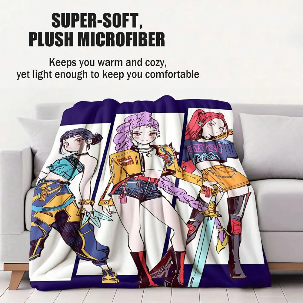 K-POP Demon Hunters Anime Characters Multipurpose Throw Blanket