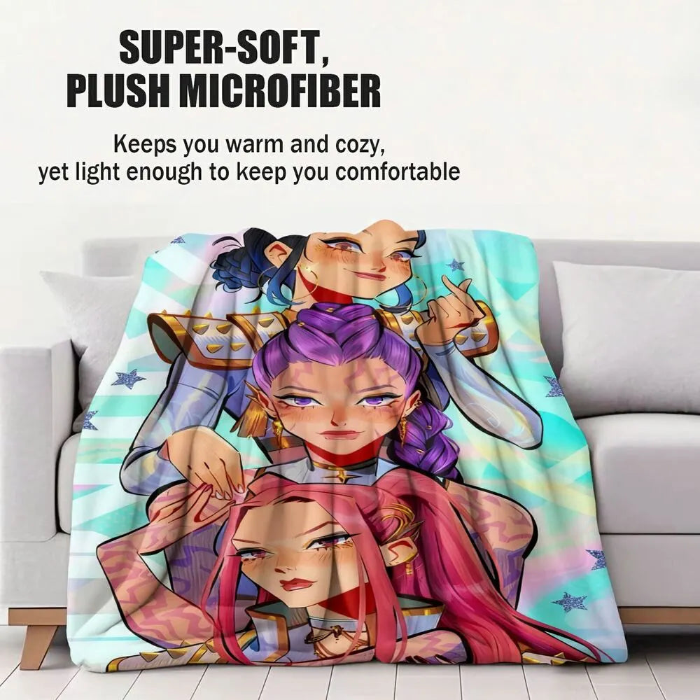 K-POP Demon Hunters Anime Characters Multipurpose Throw Blanket