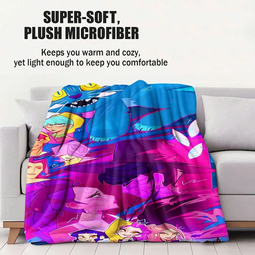 K-POP Demon Hunters Anime Characters Multipurpose Throw Blanket