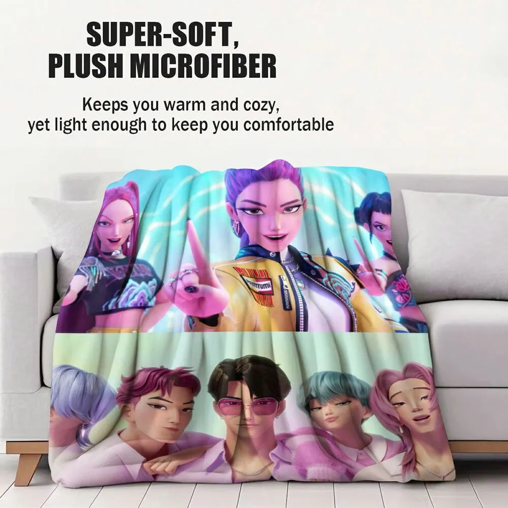 K-POP Demon Hunters Anime Characters Multipurpose Throw Blanket