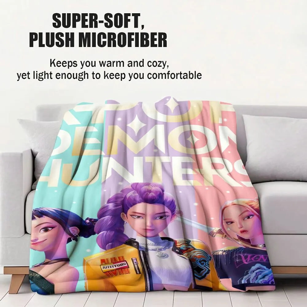 K-POP Demon Hunters Anime Characters Multipurpose Throw Blanket