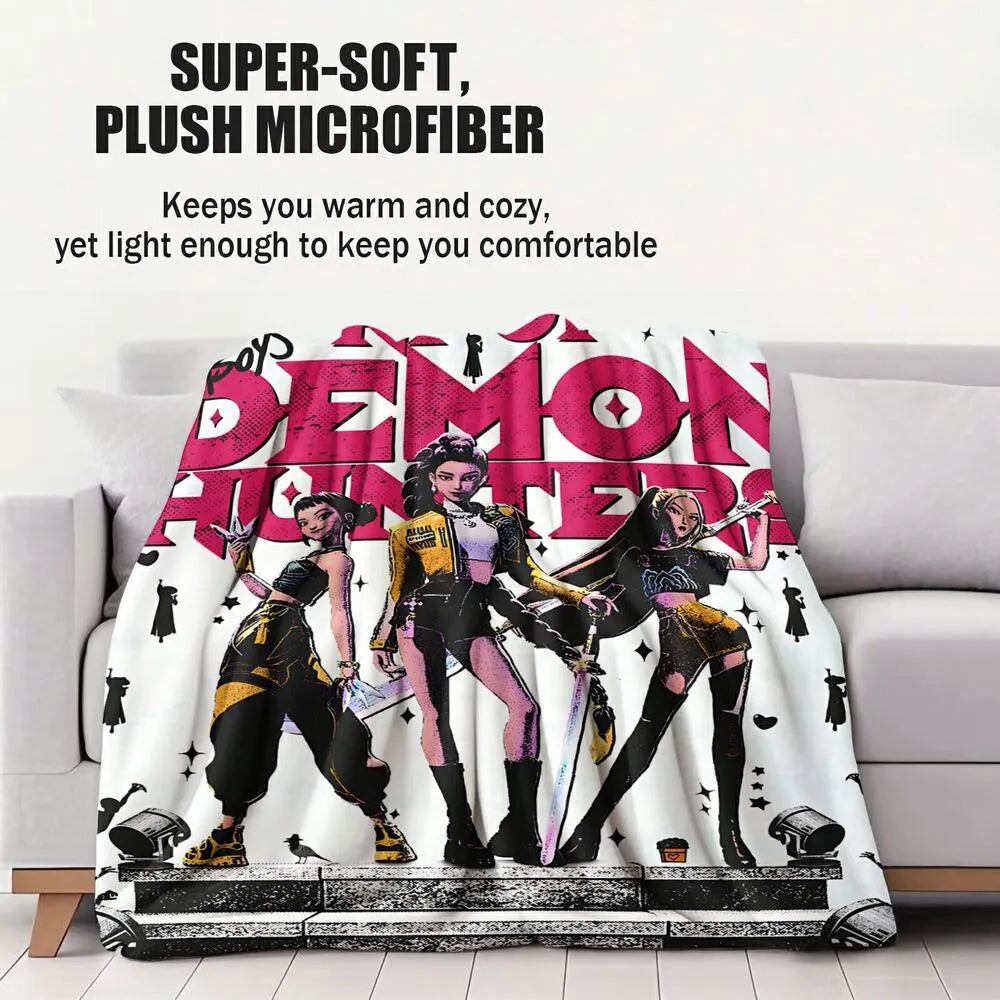 K-POP Demon Hunters Anime Characters Multipurpose Throw Blanket