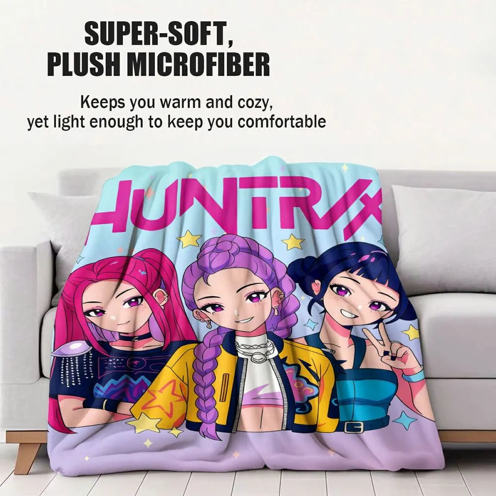K-POP Demon Hunters Anime Characters Multipurpose Throw Blanket