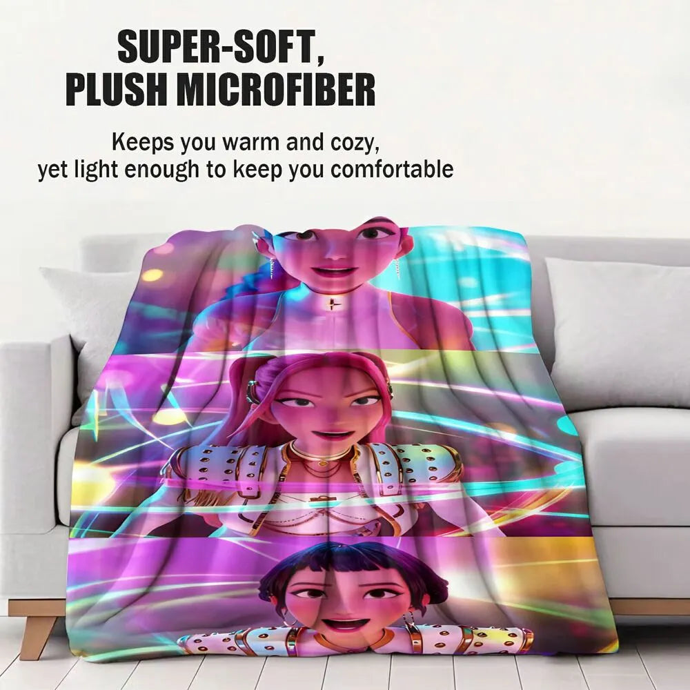 K-POP Demon Hunters Anime Characters Multipurpose Throw Blanket