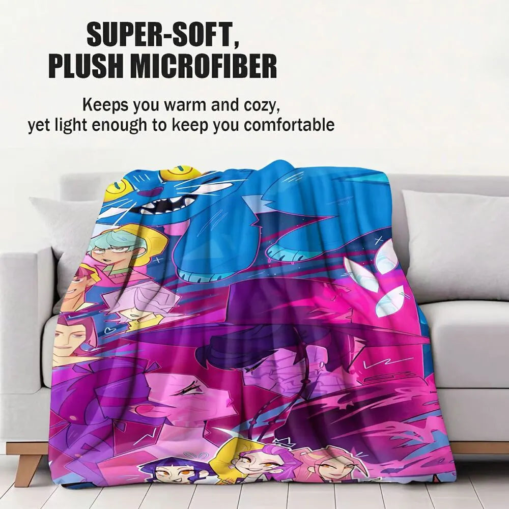 K-POP Demon Hunters Anime Characters Multipurpose Throw Blanket