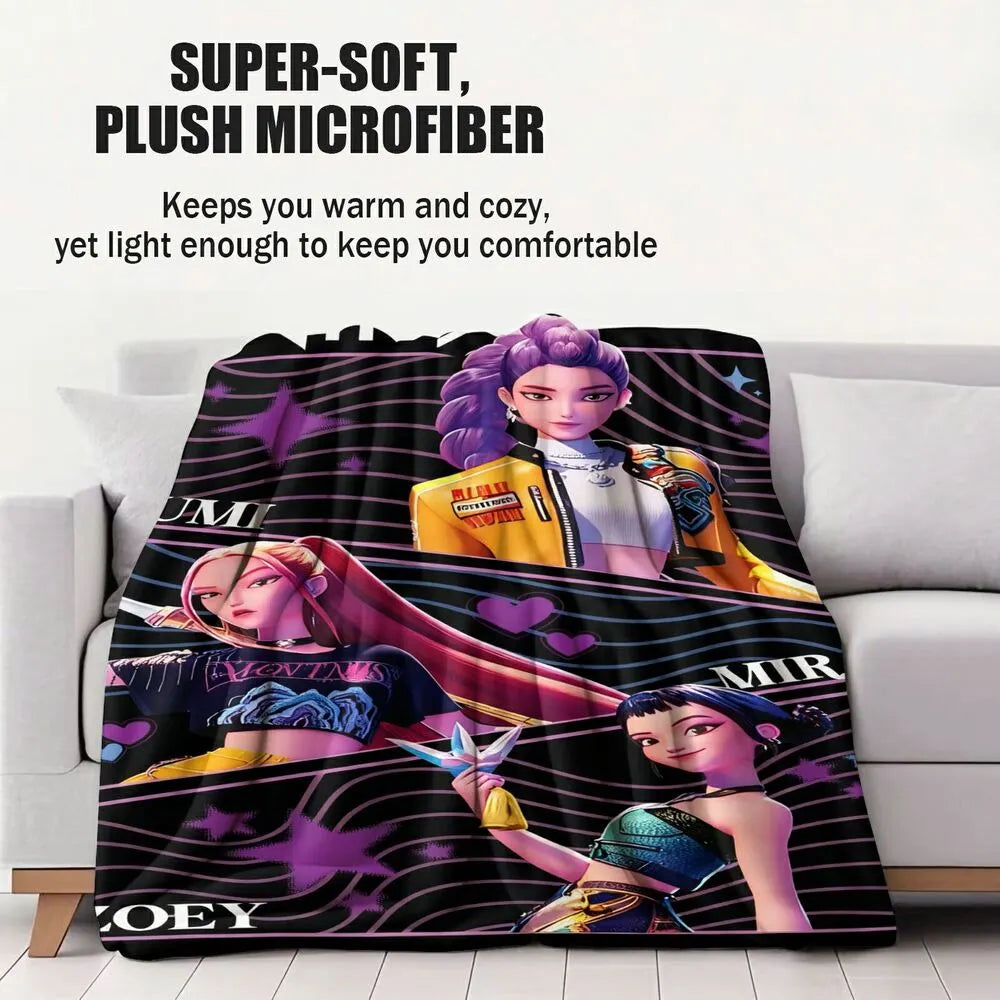 K-POP Demon Hunters Anime Characters Multipurpose Throw Blanket