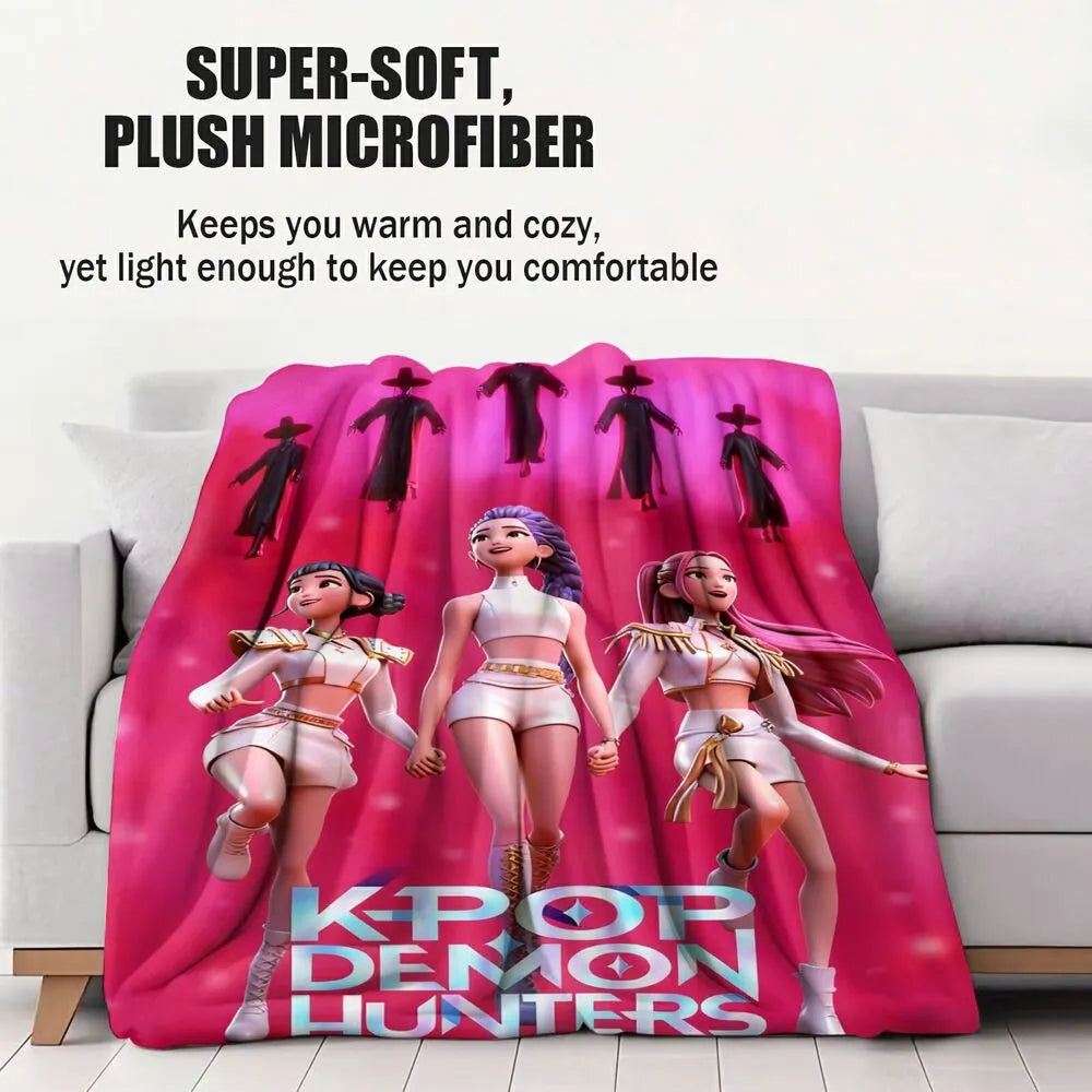 K-POP Demon Hunters Anime Characters Multipurpose Throw Blanket