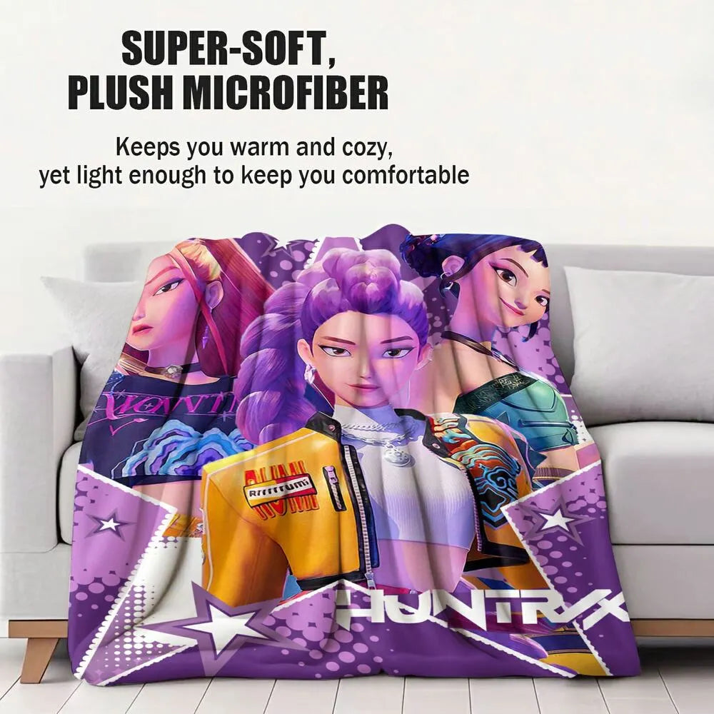 K-POP Demon Hunters Anime Characters Multipurpose Throw Blanket