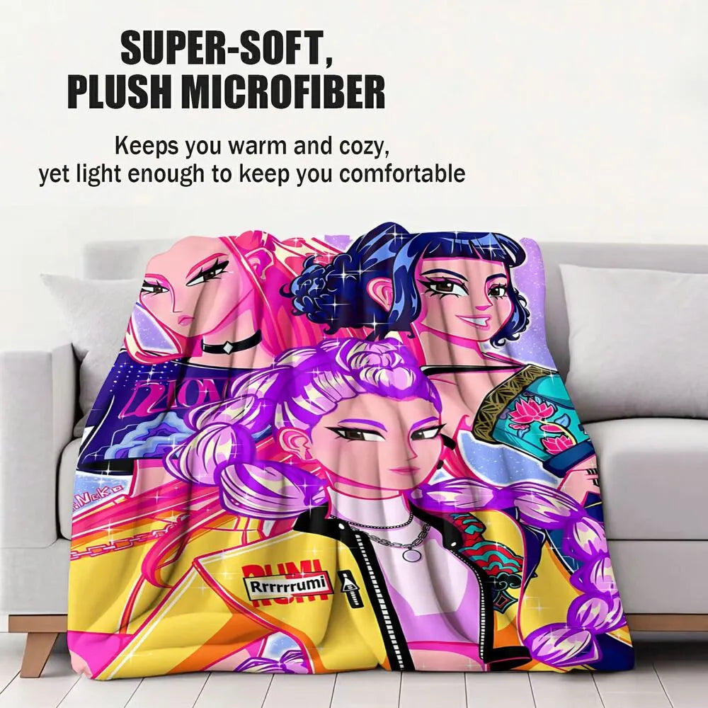 K-POP Demon Hunters Anime Characters Multipurpose Throw Blanket