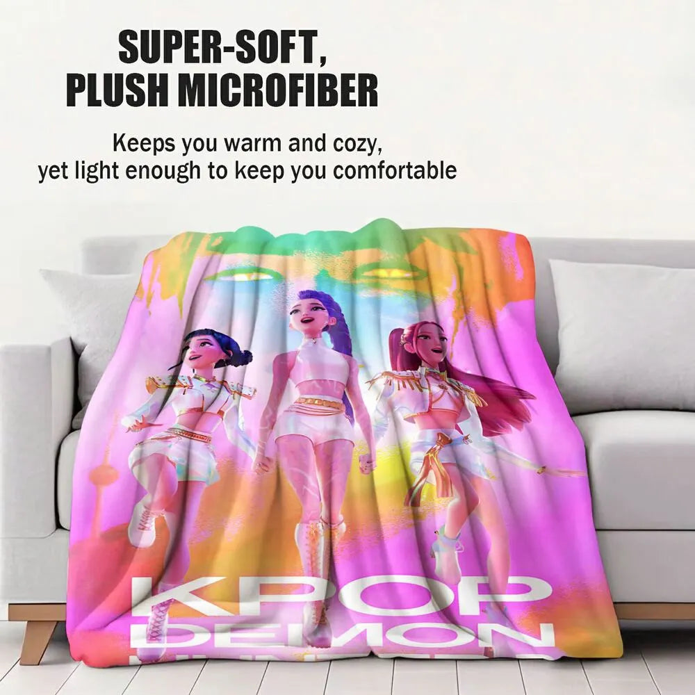 K-POP Demon Hunters Anime Characters Multipurpose Throw Blanket