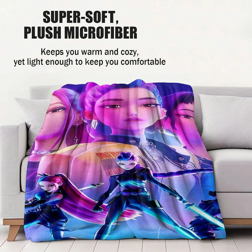 K-POP Demon Hunters Anime Characters Multipurpose Throw Blanket