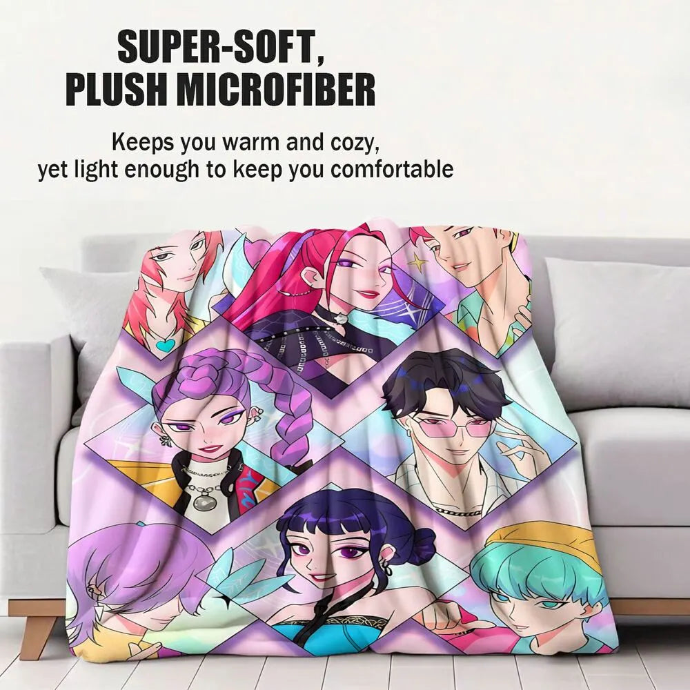 K-POP Demon Hunters Anime Characters Multipurpose Throw Blanket