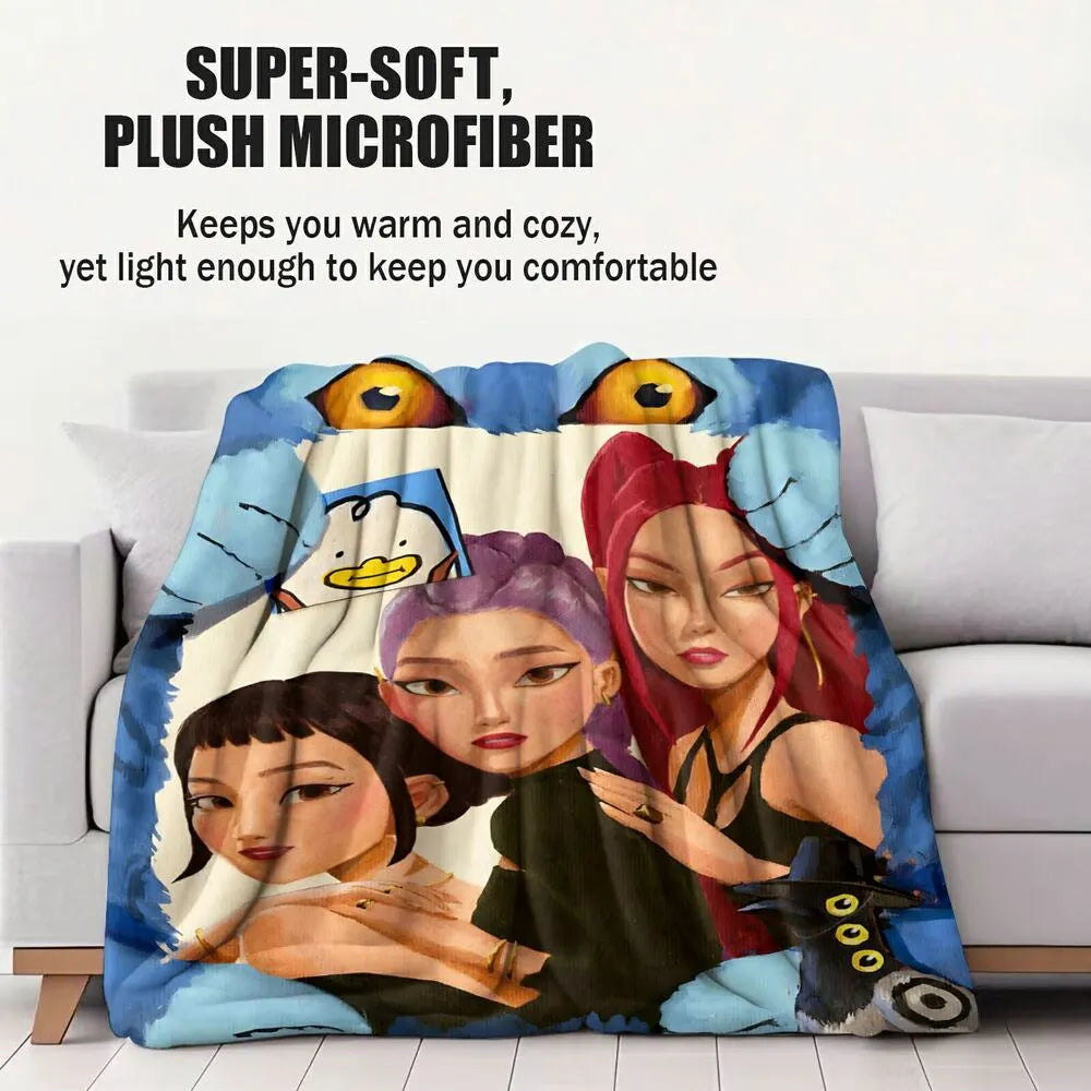 K-POP Demon Hunters Anime Characters Multipurpose Throw Blanket