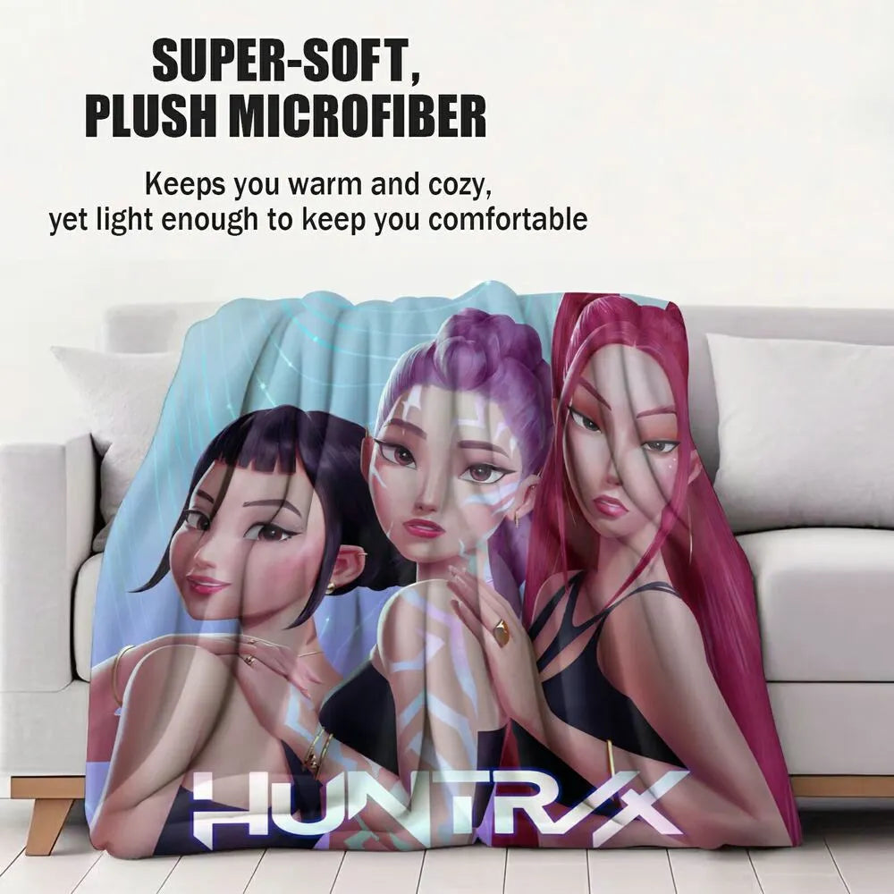 K-POP Demon Hunters Anime Characters Multipurpose Throw Blanket
