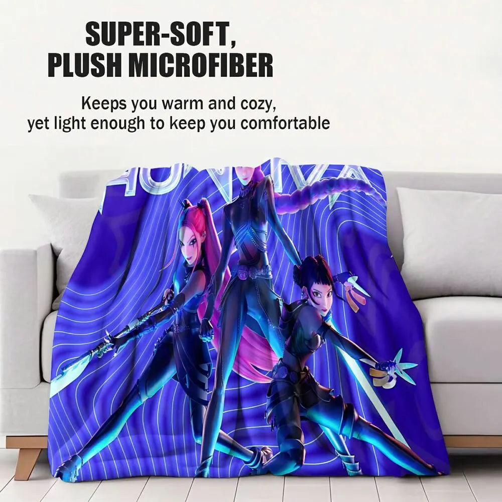 K-POP Demon Hunters Anime Characters Multipurpose Throw Blanket