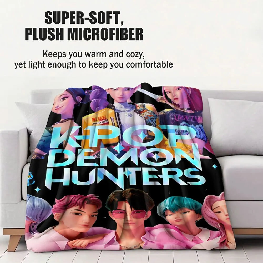 K-POP Demon Hunters Anime Characters Multipurpose Throw Blanket