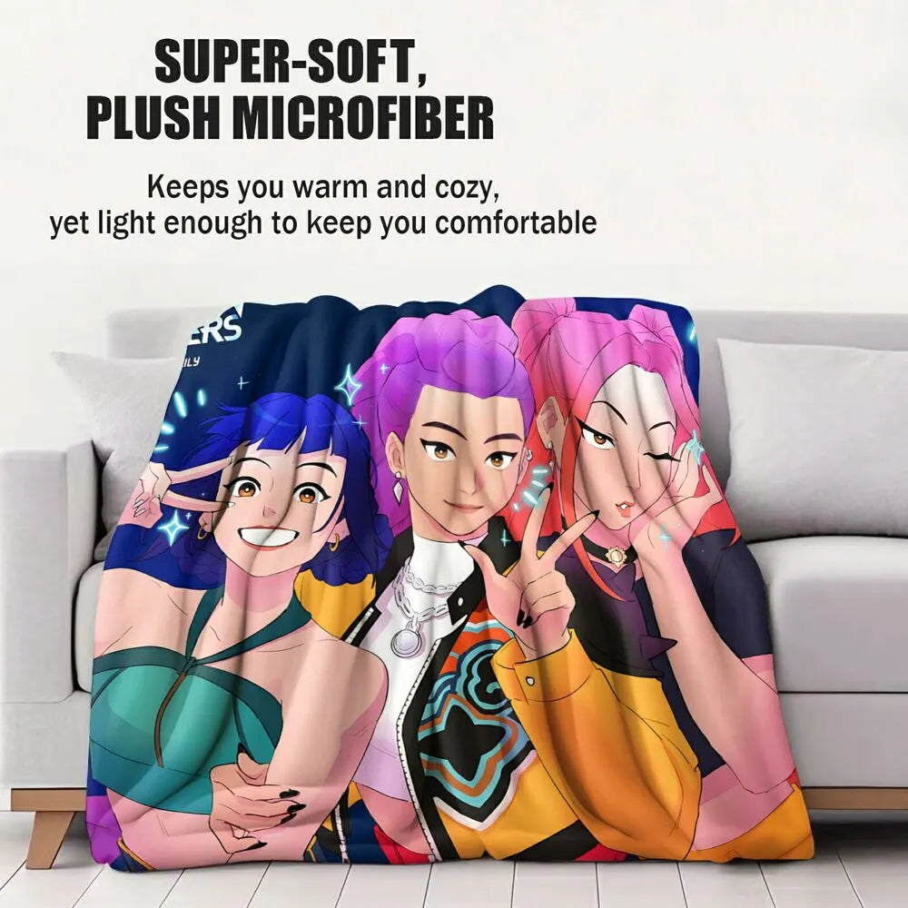 K-POP Demon Hunters Anime Characters Multipurpose Throw Blanket