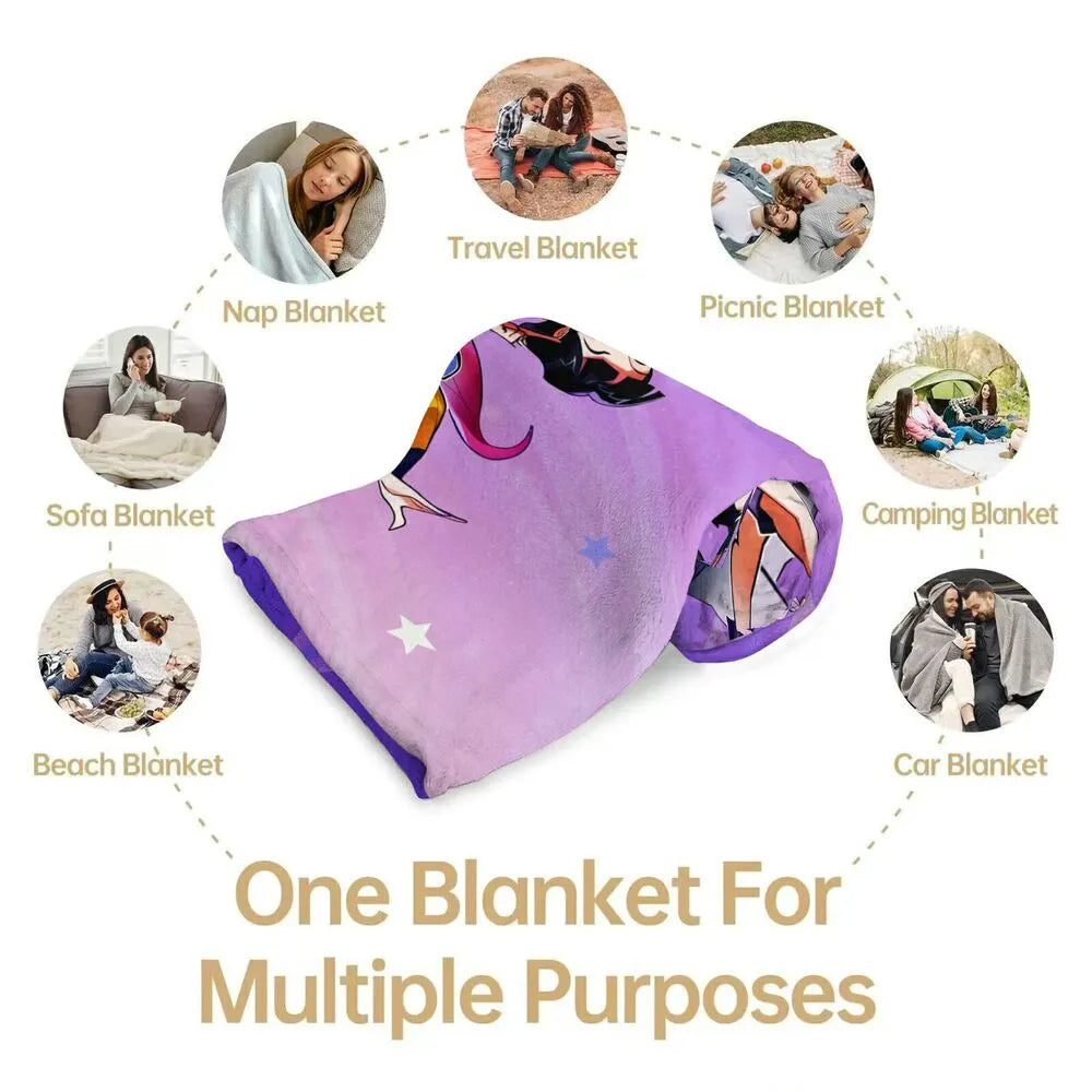 K-POP Demon Hunters Anime Characters Multipurpose Throw Blanket