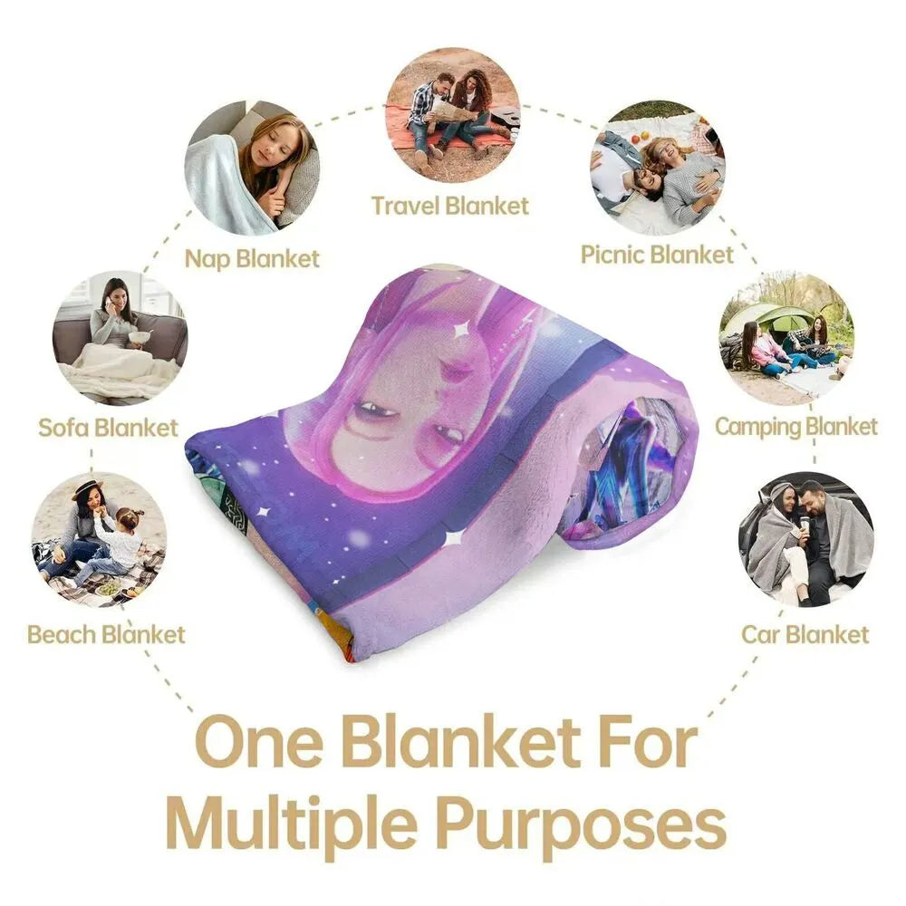 K-POP Demon Hunters Anime Characters Multipurpose Throw Blanket