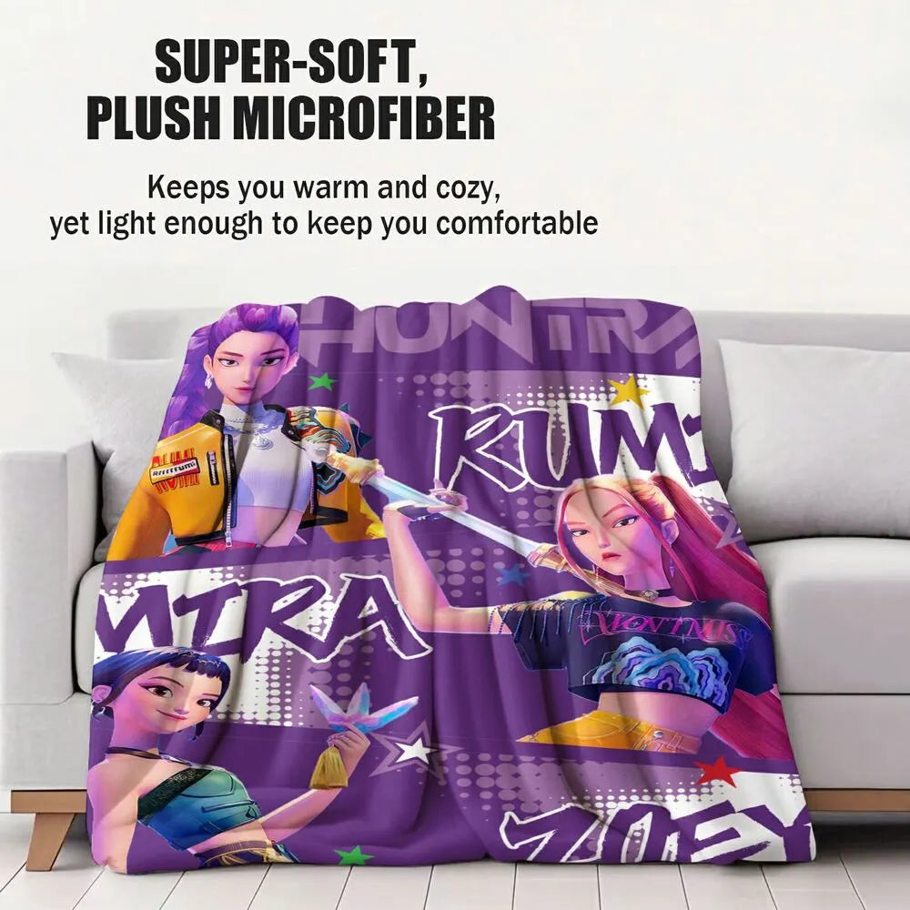 K-POP Demon Hunters Anime Characters Multipurpose Throw Blanket