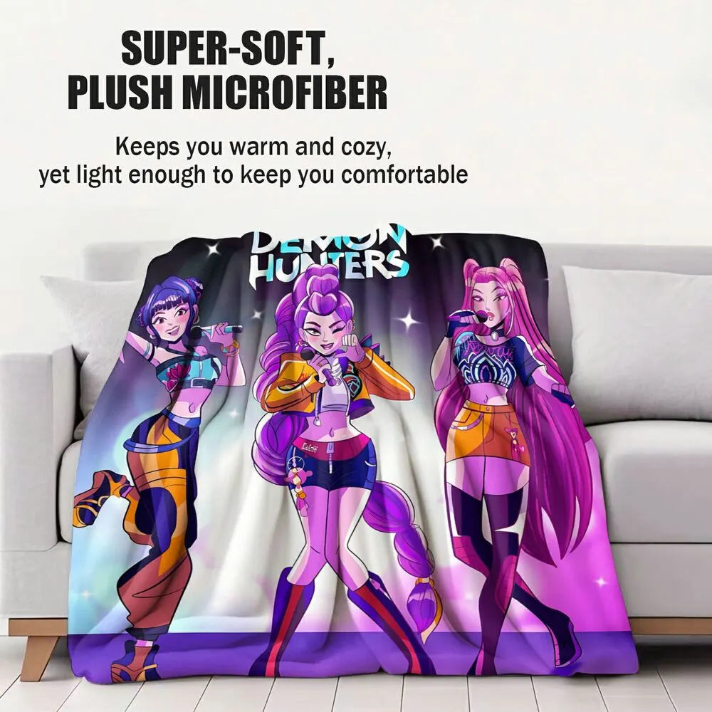 K-POP Demon Hunters Anime Characters Multipurpose Throw Blanket