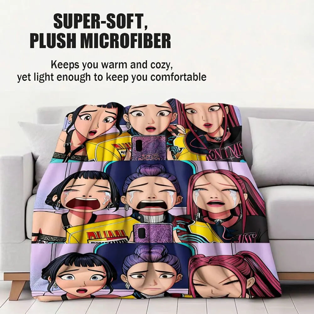 K-POP Demon Hunters Anime Characters Multipurpose Throw Blanket