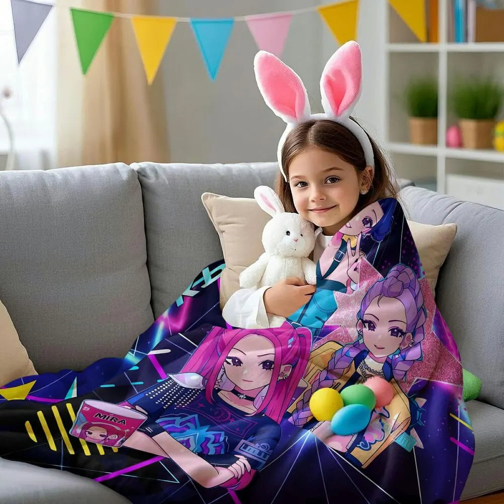 K-POP Demon Hunters Anime Characters Multipurpose Throw Blanket