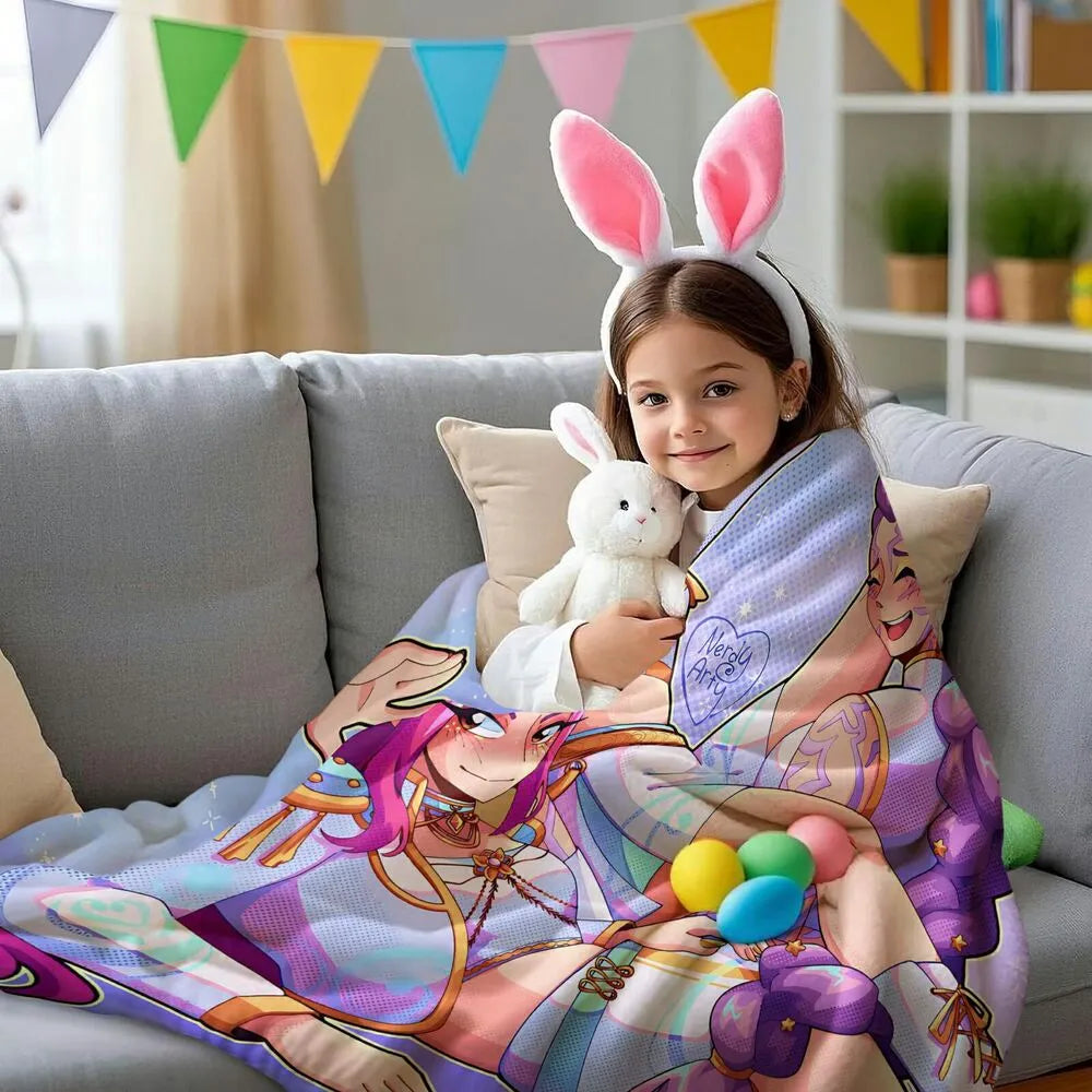 K-POP Demon Hunters Anime Characters Multipurpose Throw Blanket