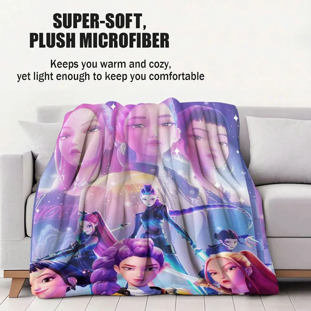 K-POP Demon Hunters Anime Characters Multipurpose Throw Blanket