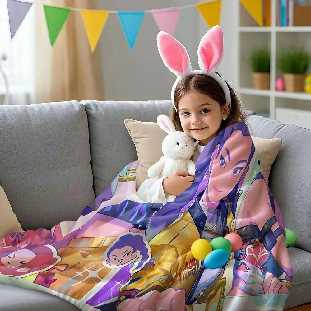 K-POP Demon Hunters Anime Characters Multipurpose Throw Blanket