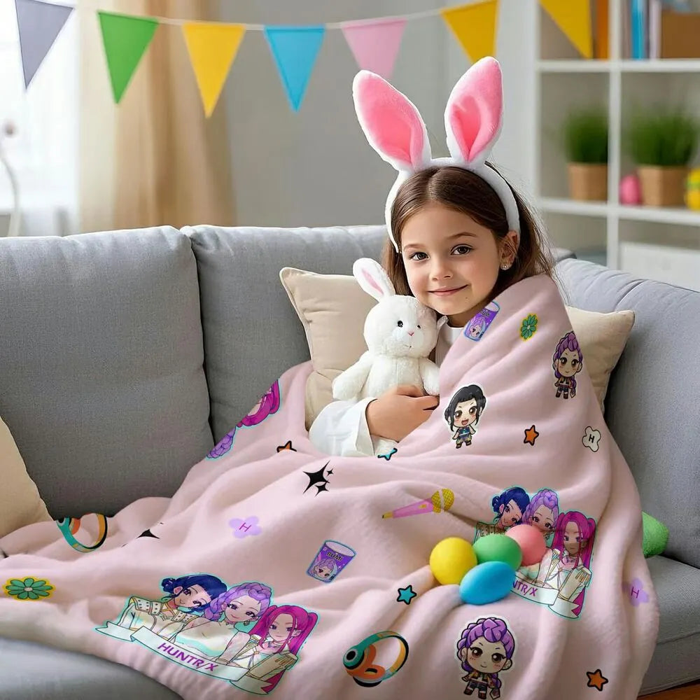 K-POP Demon Hunters Anime Characters Multipurpose Throw Blanket