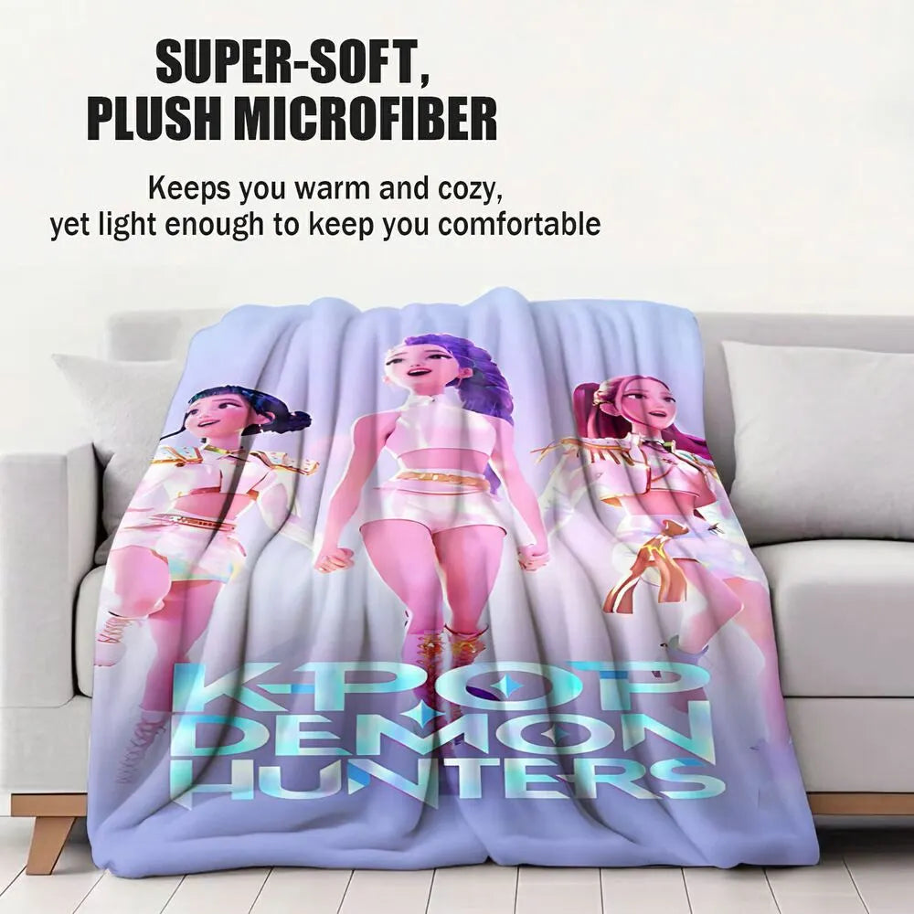 K-POP Demon Hunters Anime Characters Multipurpose Throw Blanket